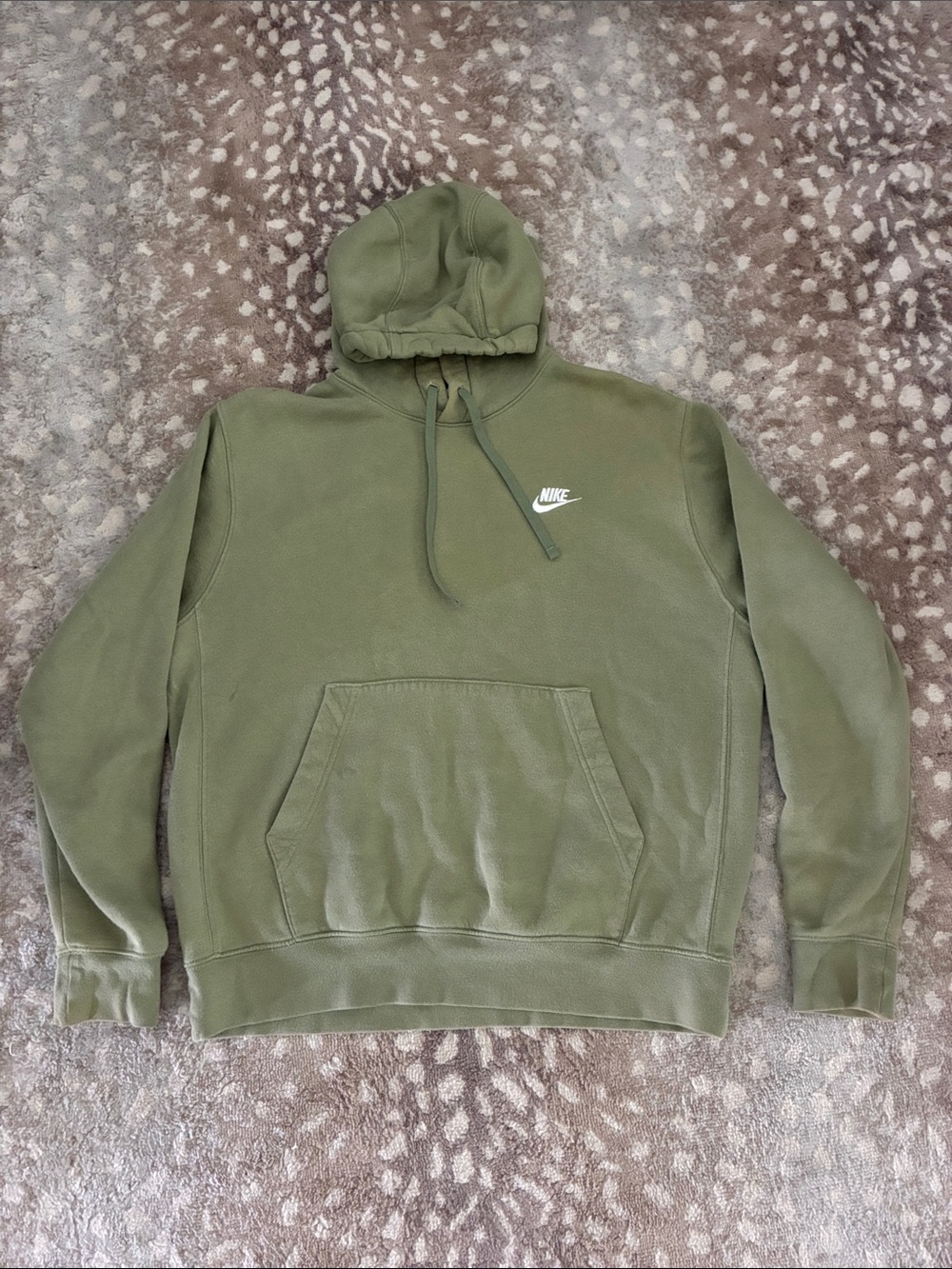 Nike Olive Green Hoodie with White Swoosh